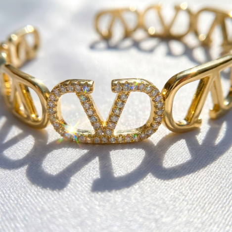 Golden Glow Bold Pavé Zircon Bracelet Butterfly Metal Bracelet