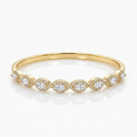 Golden Glow Bold Pavé Zircon Bracelet Butterfly Metal Bracelet