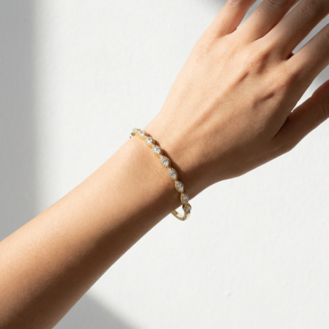 Golden Glow Bold Pavé Zircon Bracelet Butterfly Metal Bracelet