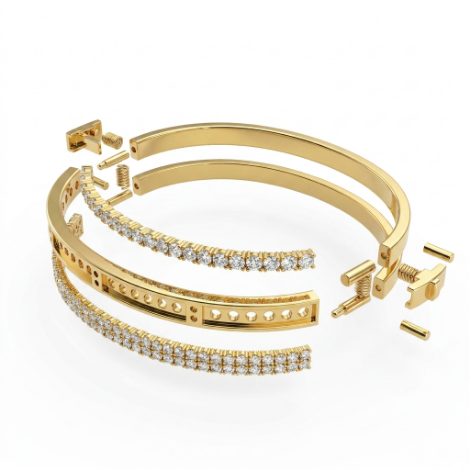 Pavé Zircon Bracelet Euro-American Luxury Metal Bracelet