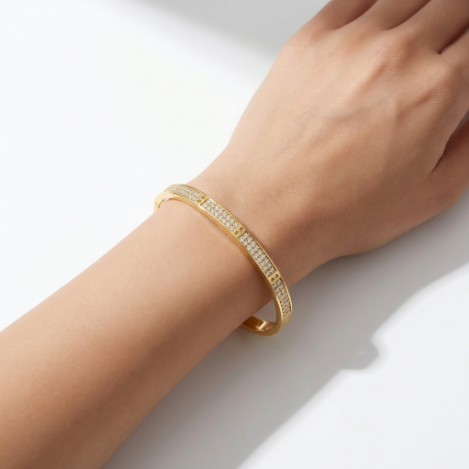 Pavé Zircon Bracelet Euro-American Luxury Metal Bracelet