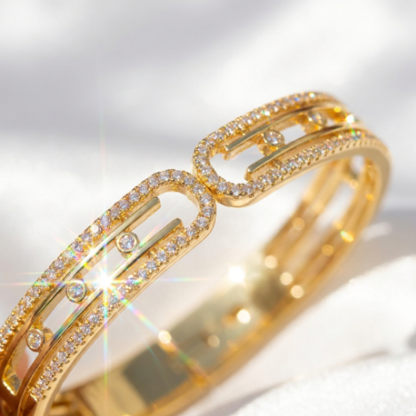 Pavé Zircon Bracelet Euro-American Luxury Metal Bracelet