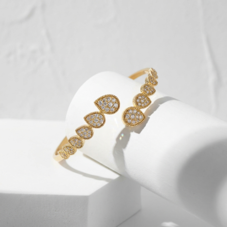 Pavé Zircon Bracelet Euro-American Luxury Metal Bracelet