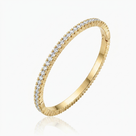 Golden Glow Pavé Zircon Bracelet Euro-American Luxury Metal Bracelet