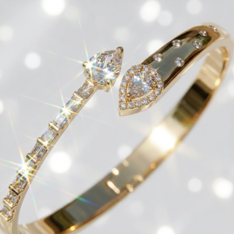 Pavé Zircon Bracelet Euro-American Luxury Stainless Steel Bracelet
