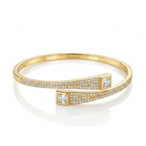 Pavé Zircon Bracelet Euro-American Luxury Metal Bracelet