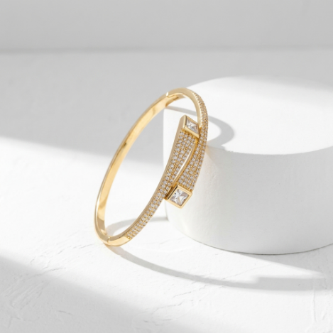 Pavé Zircon Bracelet Euro-American Luxury Metal Bracelet Hover