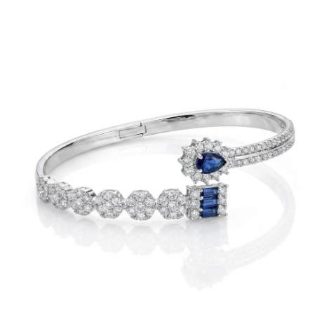 Golden Glow Bold Pavé Zircon Bracelet Butterfly Stainless Steel Bracelet