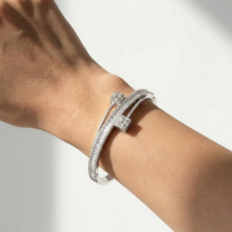 Pavé Zircon Bracelet Euro-American Luxury Metal Bracelet