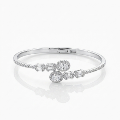 Golden Glow Pavé Zircon Bracelet Euro-American Luxury Metal Bracelet