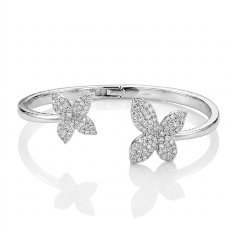 Golden Glow Bold Pavé Zircon Bracelet Butterfly Metal Bracelet