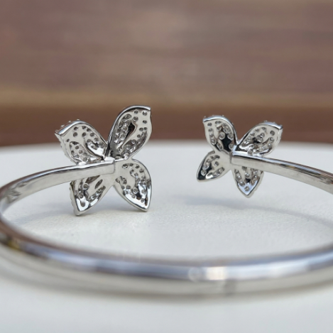 Golden Glow Bold Pavé Zircon Bracelet Butterfly Metal Bracelet