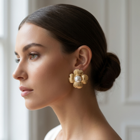 Full Pavé Butterfly High Polish Stainless Steel Earrings