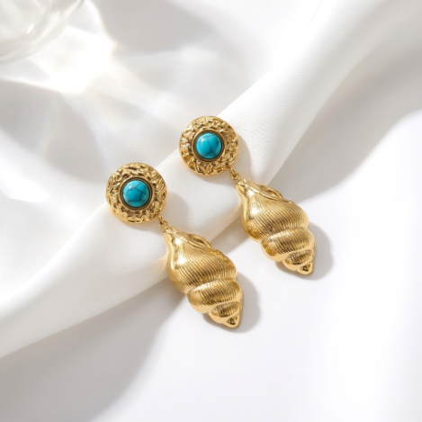 Golden Glow Pavé Butterfly Long High Polish Stainless Steel Earrings Hover