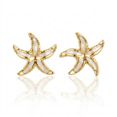 Golden Glow Bold Pavé Butterfly High Polish Stainless Steel Earrings