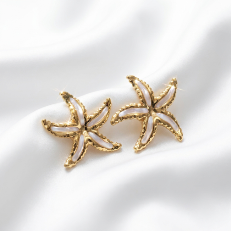 Golden Glow Bold Pavé Butterfly High Polish Stainless Steel Earrings Hover