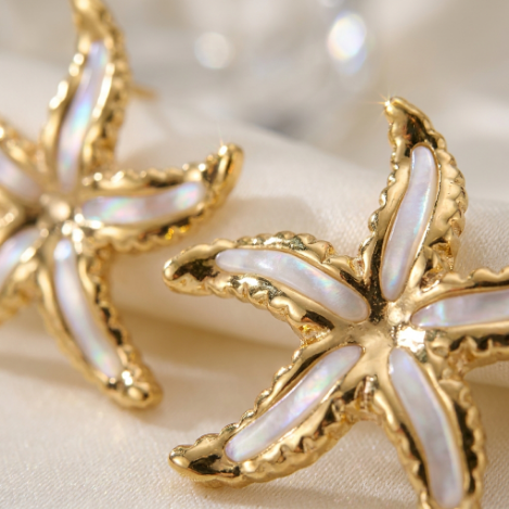 Golden Glow Bold Pavé Butterfly High Polish Stainless Steel Earrings