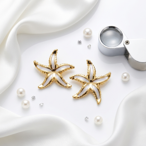 Golden Glow Bold Pavé Butterfly High Polish Stainless Steel Earrings