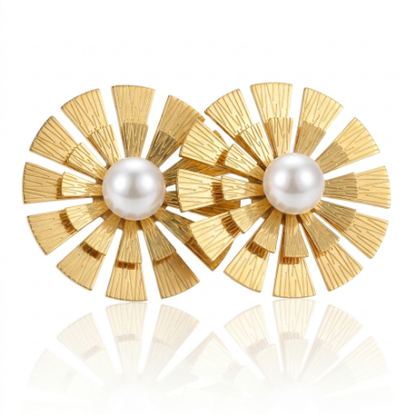 Golden Glow Wide Band Pavé Butterfly High Polish Stainless Steel Earrings