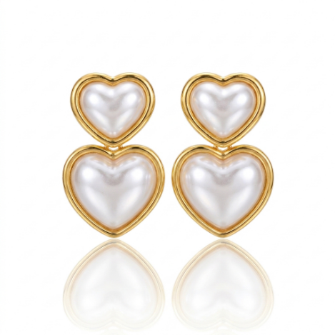 Golden Glow Pavé Butterfly High Polish Euro-American Fashion Stainless Steel Earrings