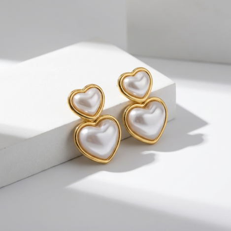 Golden Glow Pavé Butterfly High Polish Euro-American Fashion Stainless Steel Earrings Hover