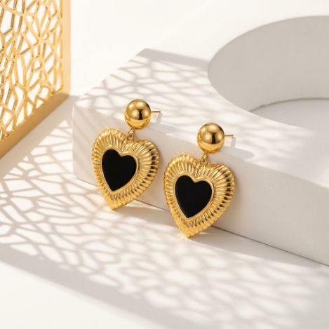 Golden Glow Bold Pavé Butterfly High Polish Euro-American Stainless Steel Earrings