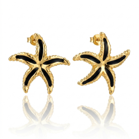Golden Glow Bold Pavé Butterfly High Polish Euro-American Metal Earrings