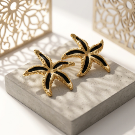 Golden Glow Bold Pavé Butterfly High Polish Euro-American Metal Earrings Hover