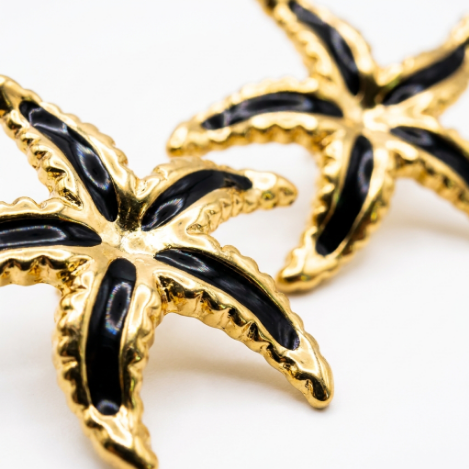Golden Glow Bold Pavé Butterfly High Polish Euro-American Metal Earrings