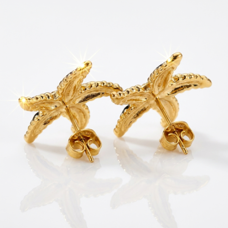 Golden Glow Bold Pavé Butterfly High Polish Euro-American Metal Earrings