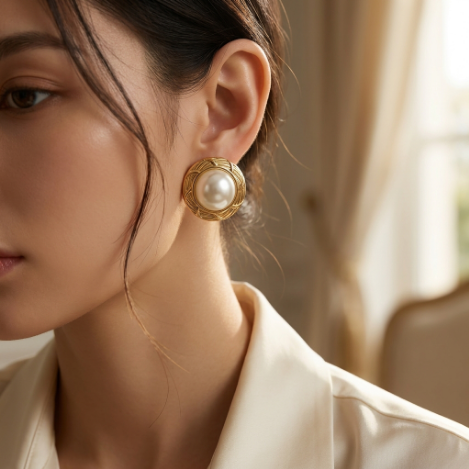 Golden Glow Wide Band Bold Pavé Butterfly High Polish Metal Earrings