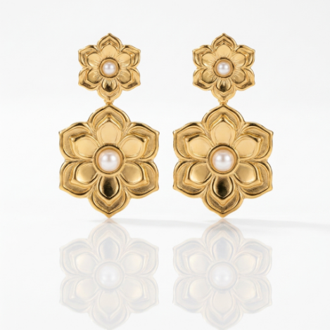 Golden Glow Pavé Butterfly High Polish Euro-American Fashion Metal Earrings