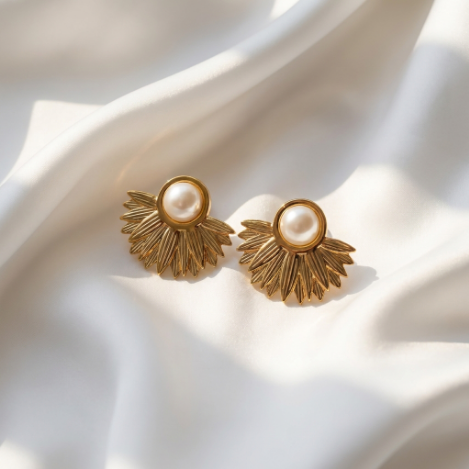 Pavé Butterfly High Polish Stainless Steel Earrings