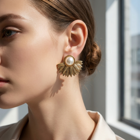 Pavé Butterfly High Polish Stainless Steel Earrings