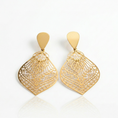 Pavé Zircon Butterfly High Polish Stainless Steel Earrings
