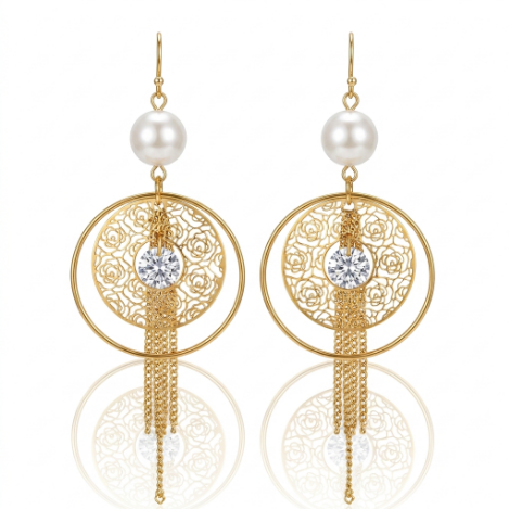 Pavé Zircon Butterfly High Polish Stainless Steel Earrings
