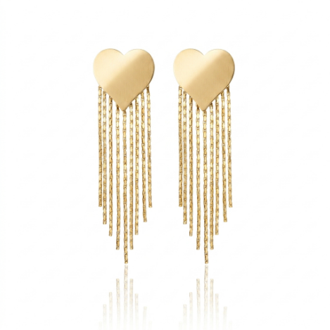 Pavé Zircon Butterfly Tassel High Polish Stainless Steel Earrings