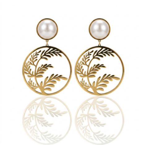 Golden Glow Pavé Butterfly High Polish Stainless Steel Earrings