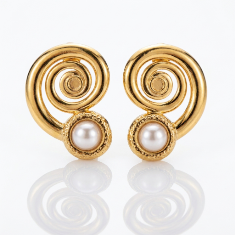 Golden Glow Pavé Butterfly High Polish Stainless Steel Earrings
