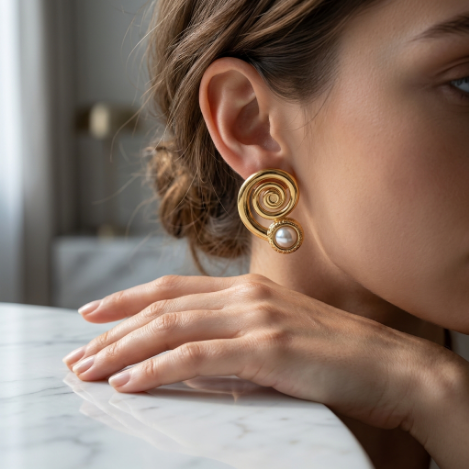 Golden Glow Pavé Butterfly High Polish Stainless Steel Earrings