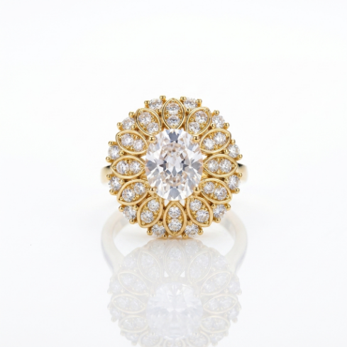 Golden Glow Signet Classic Accent Stone 5A Stone High Polish 304 Stainless Steel Ring