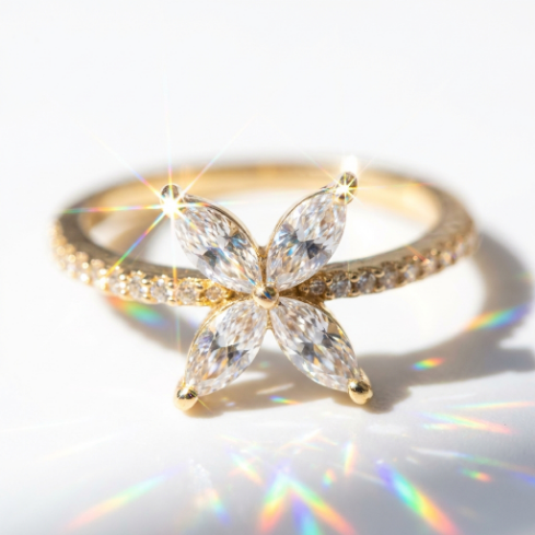Starline Lightweight Classic Accent Stone 5A Stone Minimalist 304 Stainless Steel Ring