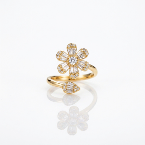 Crescent Slim Star Trace Lightweight Classic Accent Stone 5A Stone 304 Stainless Steel Ring