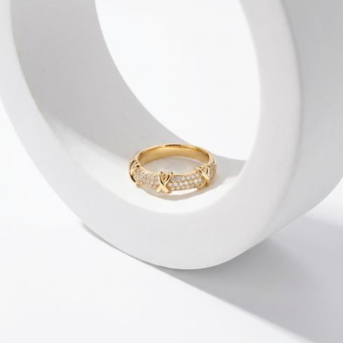 Classic Accent Stone 5A Stone Minimalist High Polish Vacuum Plated 304 Stainless Steel Ring