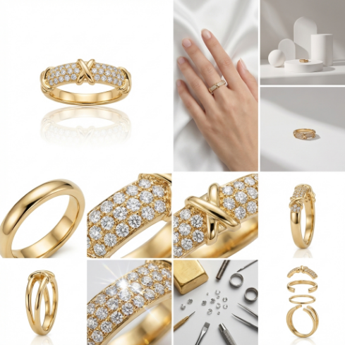 Classic Accent Stone 5A Stone Minimalist High Polish Vacuum Plated 304 Stainless Steel Ring
