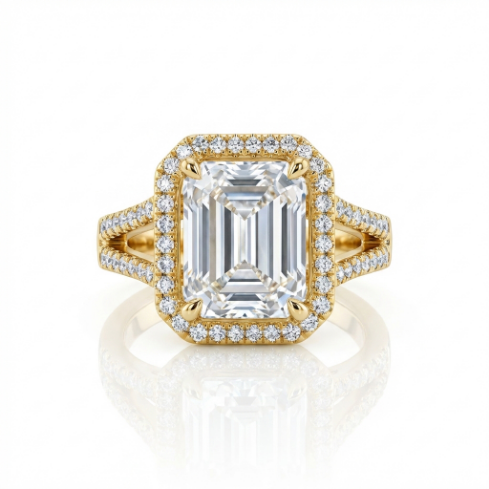 Golden Glow Classic Accent Stone 5A Stone High Polish Vacuum Plated 304 Stainless Steel Ring