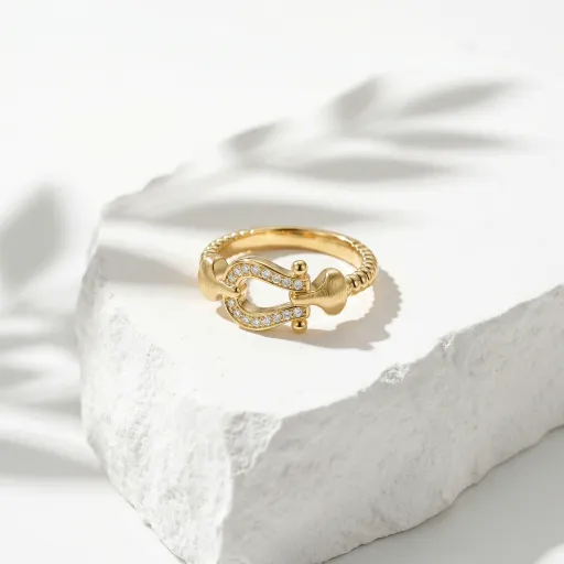 Classic Motif Pavé Zircon Stainless Steel Ring Hover