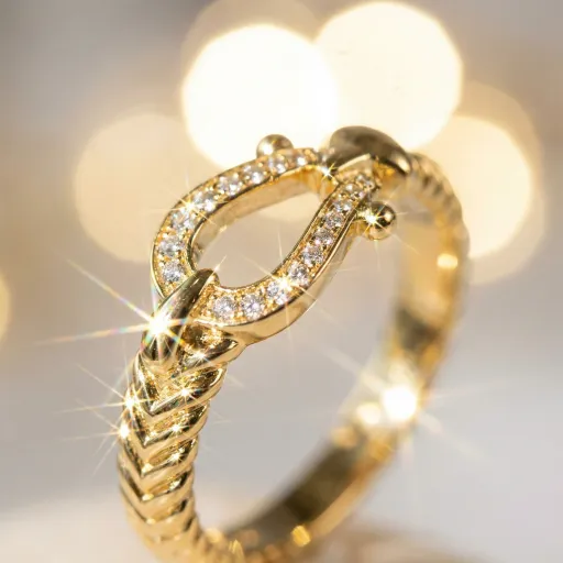 Classic Motif Pavé Zircon Stainless Steel Ring