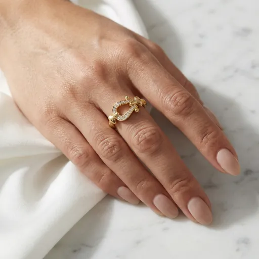Classic Motif Pavé Zircon Stainless Steel Ring