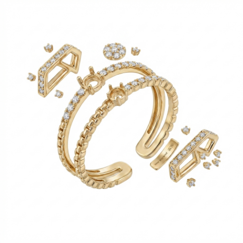 Signet Lightweight Classic Zircon Accent Stone 5A Stone 304 Stainless Steel Ring